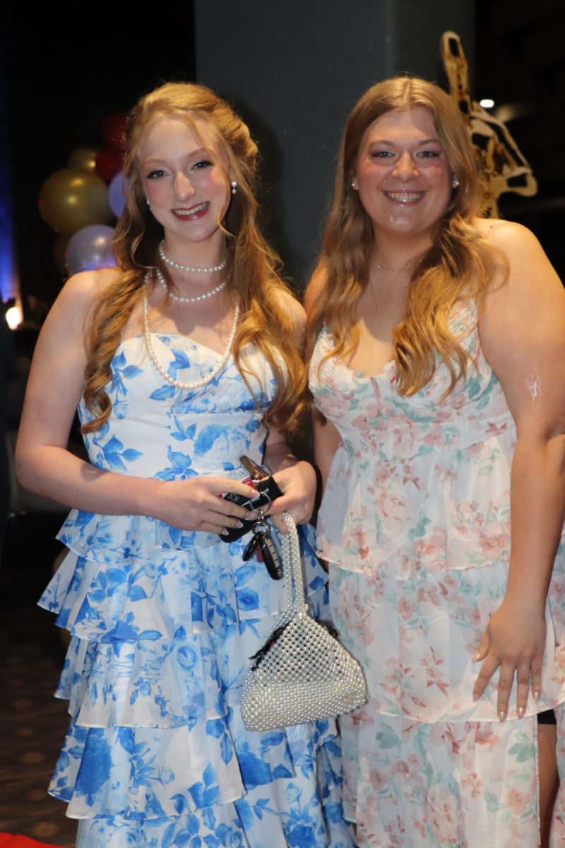 Two friends, one fabulous moment. Junior Eva Hayde and Abbigail Grubbs making long, life lasting memories. “Before prom we made flower bouquets from Mckeever’s and it was so much fun,” Eva Hayde said.