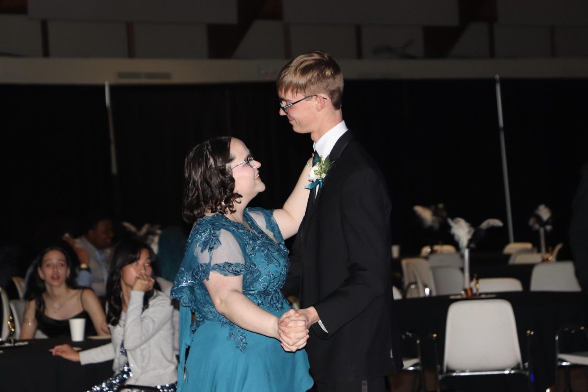 The last prom. Senior Graham Elbert and Senior Allison Finley swaying to the music.This is Graham and Allison’s final Prom Together. “This was the first slow dance of the night we did together and I think the song was ‘perfect’ by Ed Sheeran,” senior Graham Elbert said.