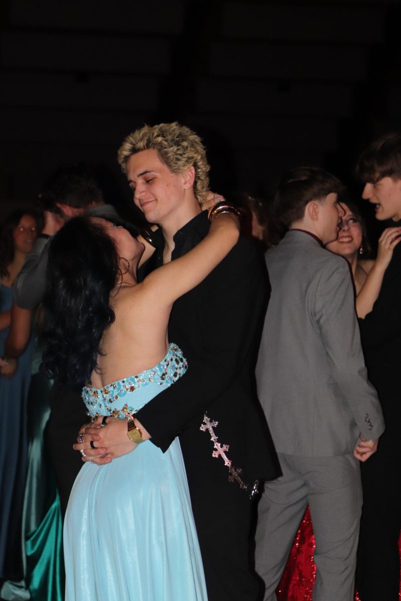 A slow dance. Junior Alexa Braton dances with her prom date under the red carpet theme. “I felt so happy and honestly so lucky to have someone look at me with such love like he does,” Braton said.