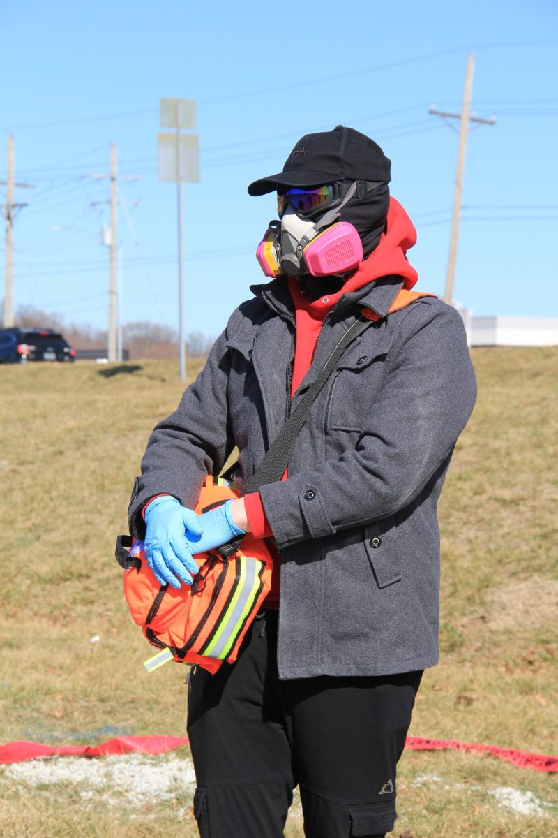 Staying Safe. Zack brought a first aid kit to help students. “I have occasional bandaids in case anyone starts bleeding or anything,” he said. Photo by Addison Williams